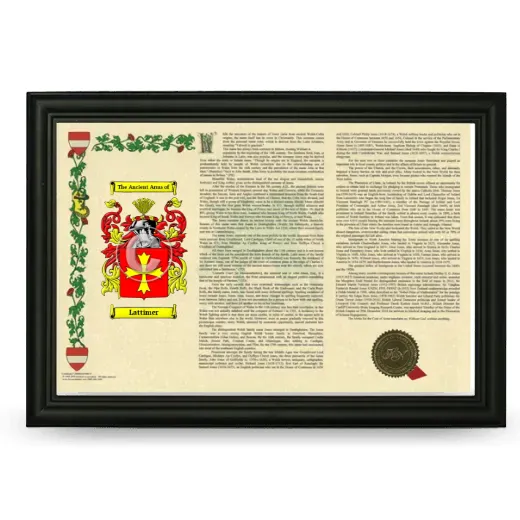 Lattimer Armorial Landscape Framed - Black