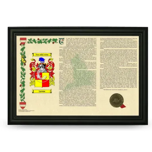 Lavere Armorial Landscape Framed - Black