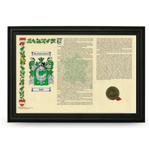 Lavy Armorial Landscape Framed - Black