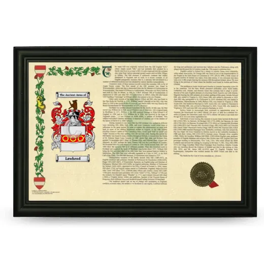 Lawhead Armorial Landscape Framed - Black