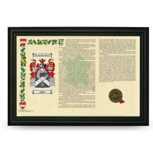 Layre Armorial Landscape Framed - Black