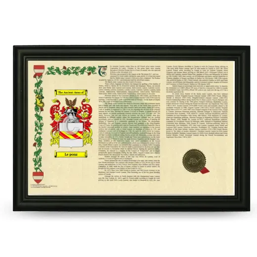 Le ponz Armorial Landscape Framed - Black