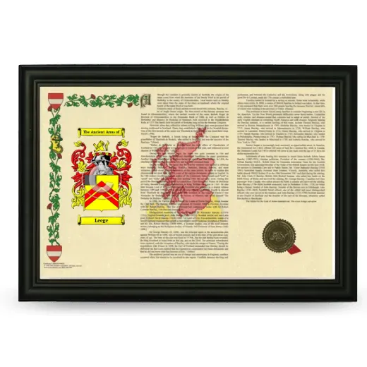 Leege Armorial Landscape Framed - Black