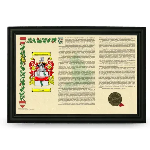 Lemle Armorial Landscape Framed - Black