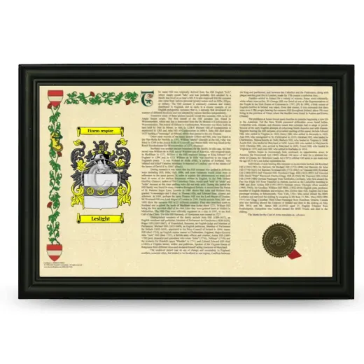 Leslight Armorial Landscape Framed - Black