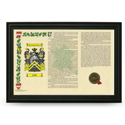Lestu Armorial Landscape Framed - Black