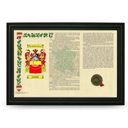 Letendre Armorial Landscape Framed - Black
