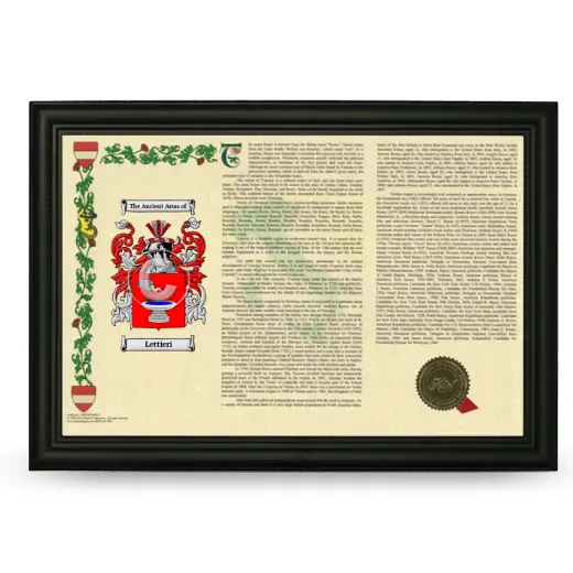 Lettieri Armorial Landscape Framed - Black