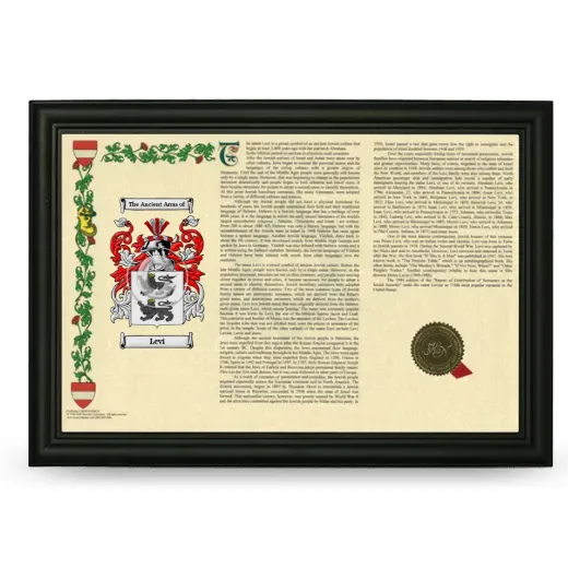 Levi Armorial Landscape Framed - Black
