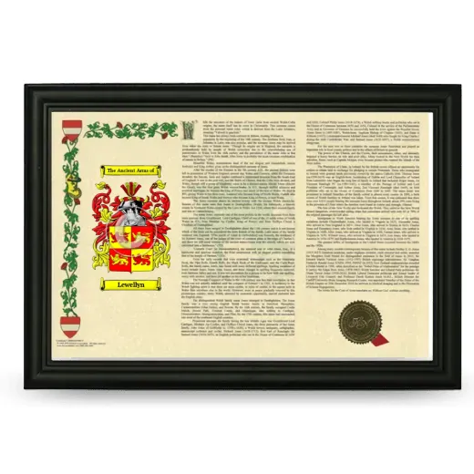 Lewellyn Armorial Landscape Framed - Black