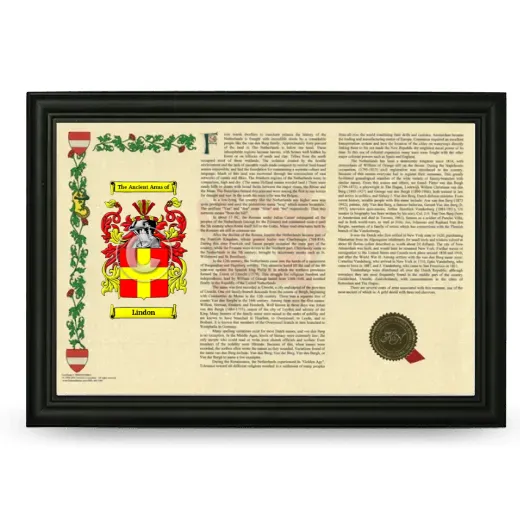 Lindon Armorial Landscape Framed - Black
