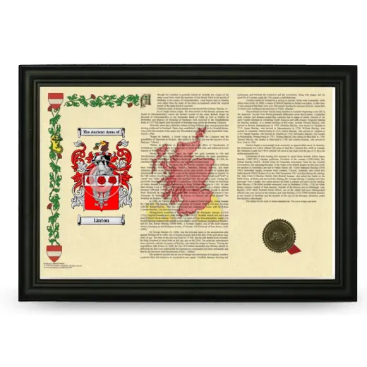 Linton Armorial Landscape Framed - Black