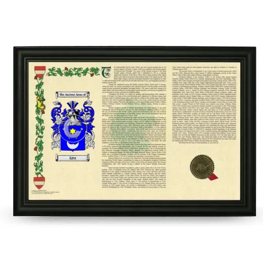 Litz Armorial Landscape Framed - Black