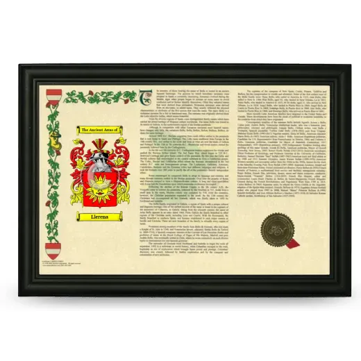 Llerena Armorial Landscape Framed - Black