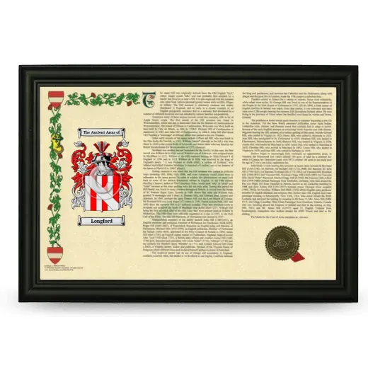 Longford Armorial Landscape Framed - Black