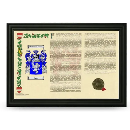 Loo Armorial Landscape Framed - Black