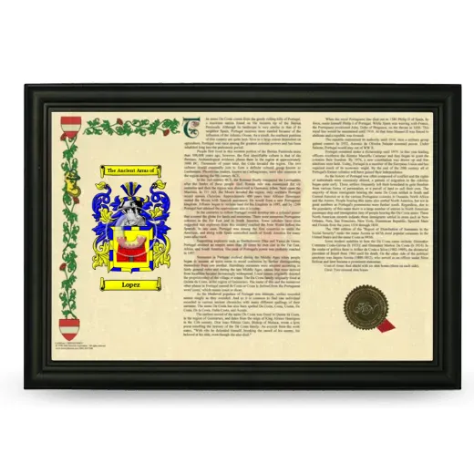Lopez Armorial Landscape Framed - Black