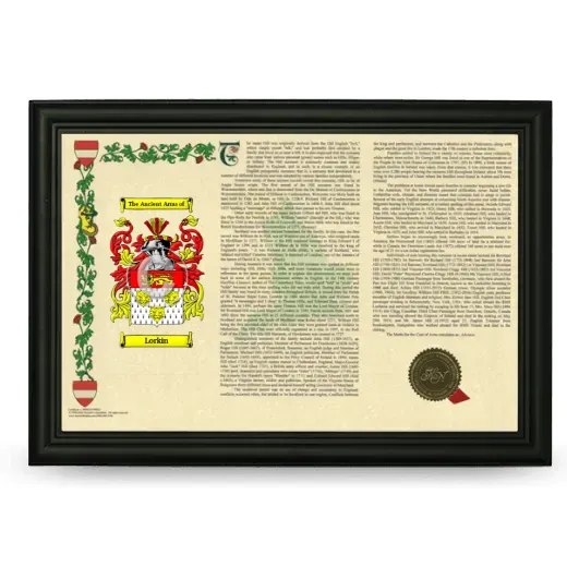 Lorkin Armorial Landscape Framed - Black