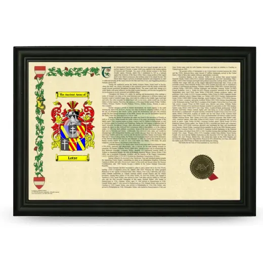 Lotze Armorial Landscape Framed - Black