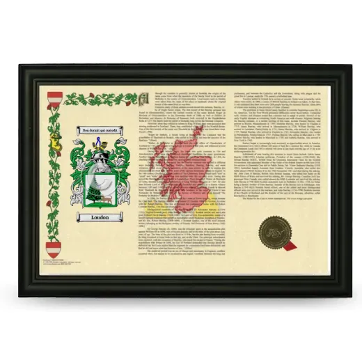 Loudon Armorial Landscape Framed - Black