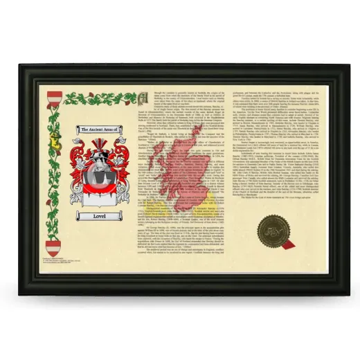 Lovel Armorial Landscape Framed - Black