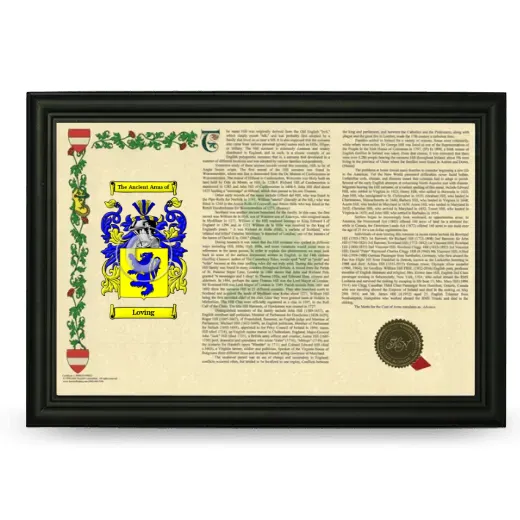 Loving Armorial Landscape Framed - Black