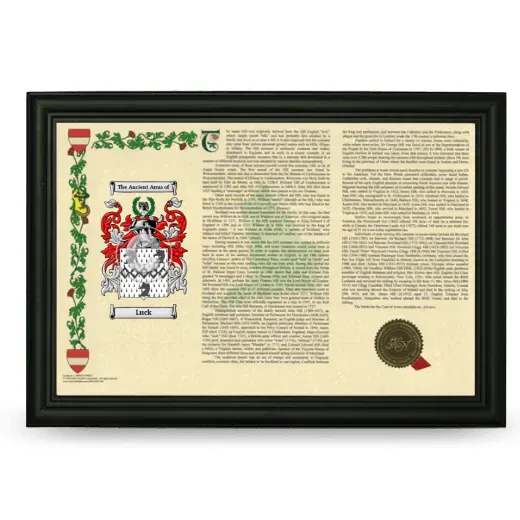 Luck Armorial Landscape Framed - Black