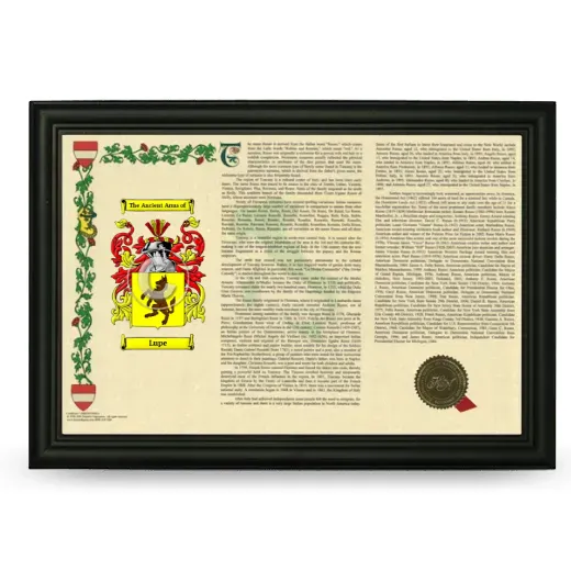 Lupe Armorial Landscape Framed - Black