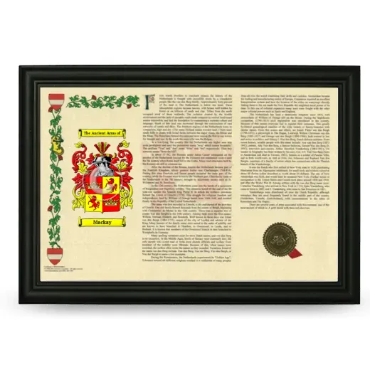 Mackay Armorial Landscape Framed - Black