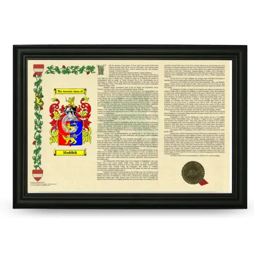 Maddick Armorial Landscape Framed - Black