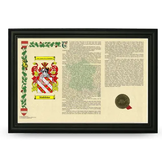 Madeleine Armorial Landscape Framed - Black