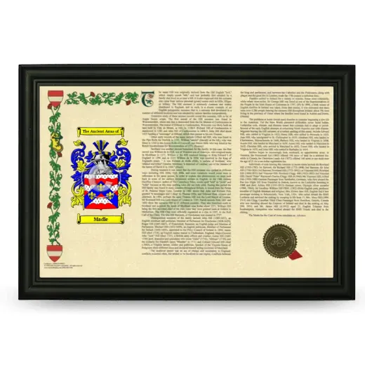 Madle Armorial Landscape Framed - Black
