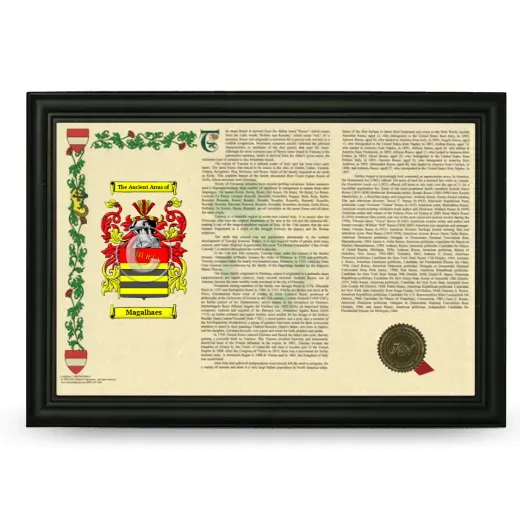 Magalhaes Armorial Landscape Framed - Black