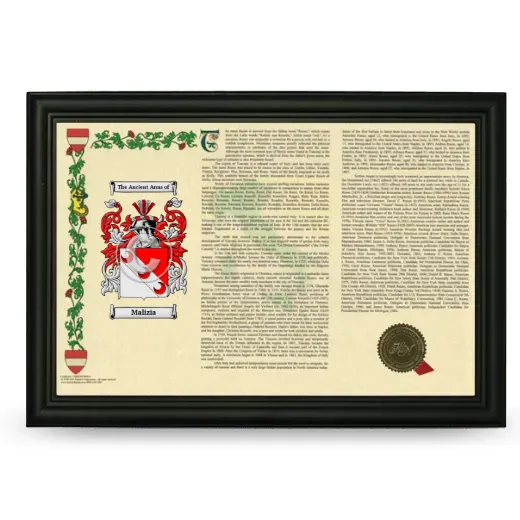Malizia Armorial Landscape Framed - Black