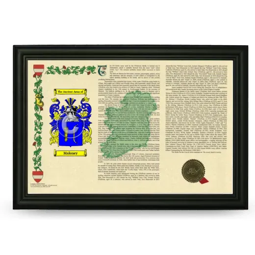 Maloney Armorial Landscape Framed - Black