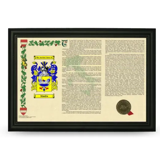Manfra Armorial Landscape Framed - Black