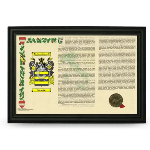 Mangini Armorial Landscape Framed - Black