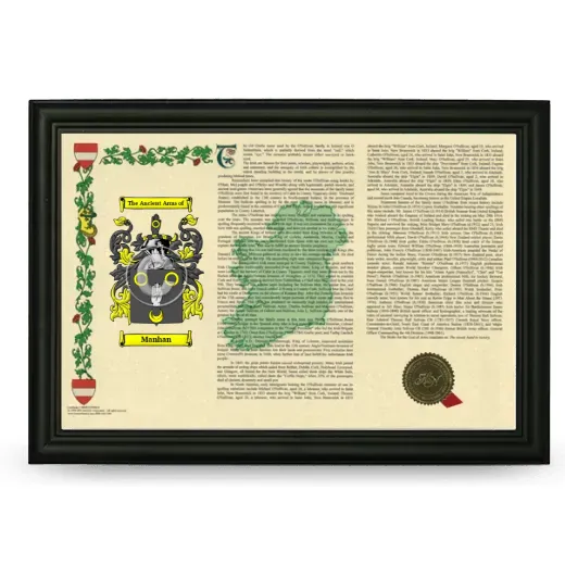Manhan Armorial Landscape Framed - Black