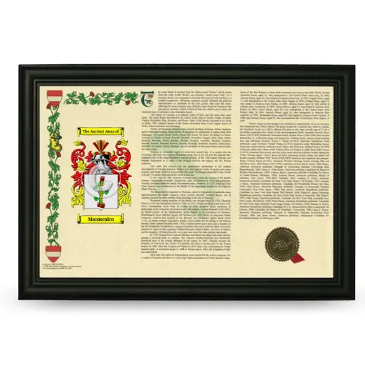 Maniscalco Armorial Landscape Framed - Black