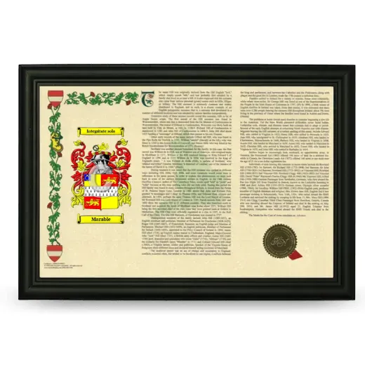 Marable Armorial Landscape Framed - Black