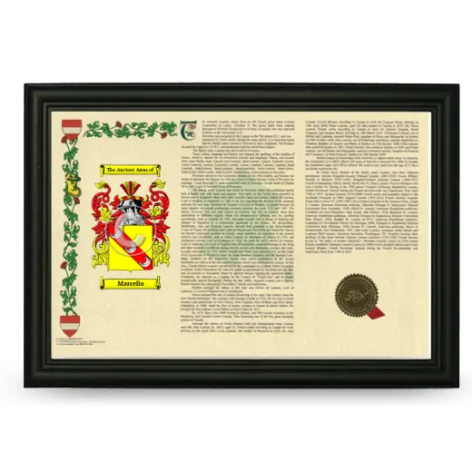 Marcello Armorial Landscape Framed - Black