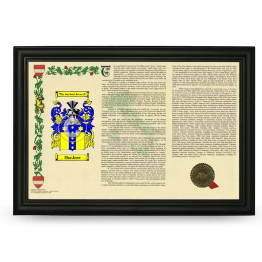 Marchese Armorial Landscape Framed - Black