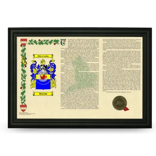 Marcum Armorial Landscape Framed - Black