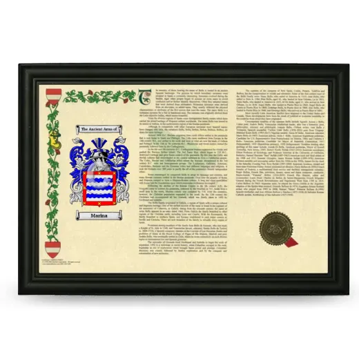 Marina Armorial Landscape Framed - Black