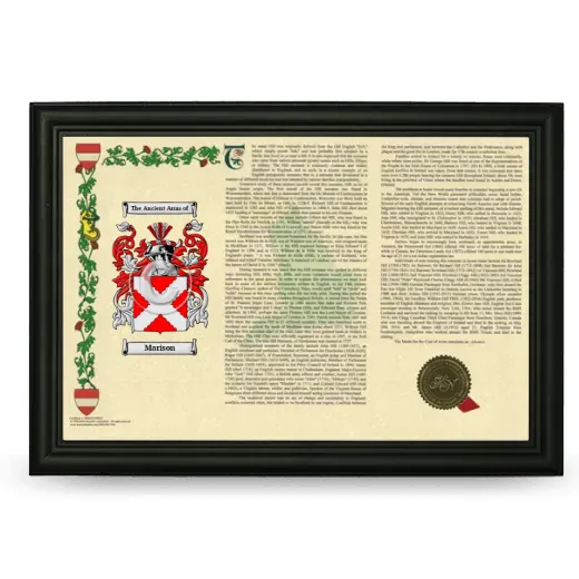 Marison Armorial Landscape Framed - Black