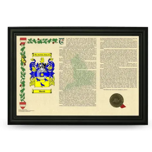 Marsh Armorial Landscape Framed - Black