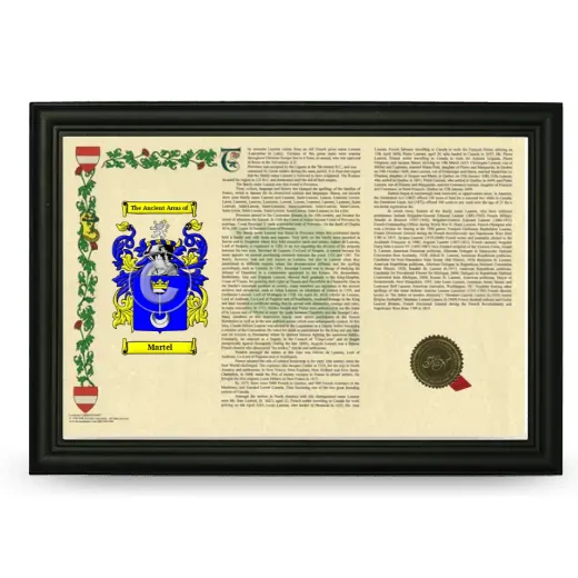 Martel Armorial Landscape Framed - Black