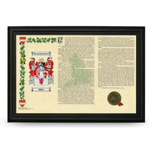 Mary Armorial Landscape Framed - Black