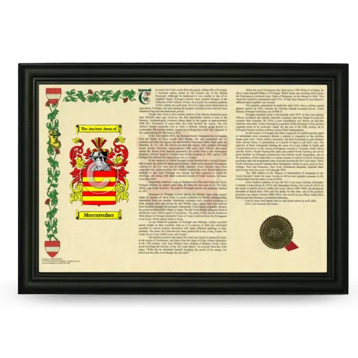 Mascarenhas Armorial Landscape Framed - Black