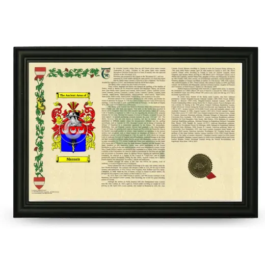 Massais Armorial Landscape Framed - Black